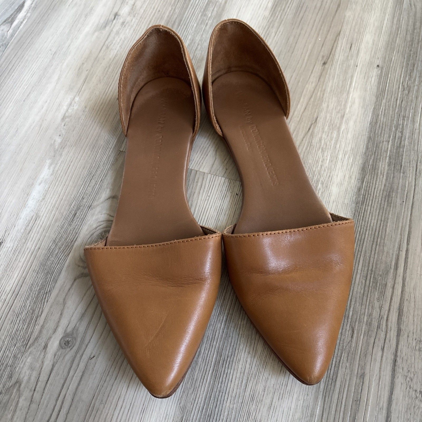 Common Projects Tan Leather Flats